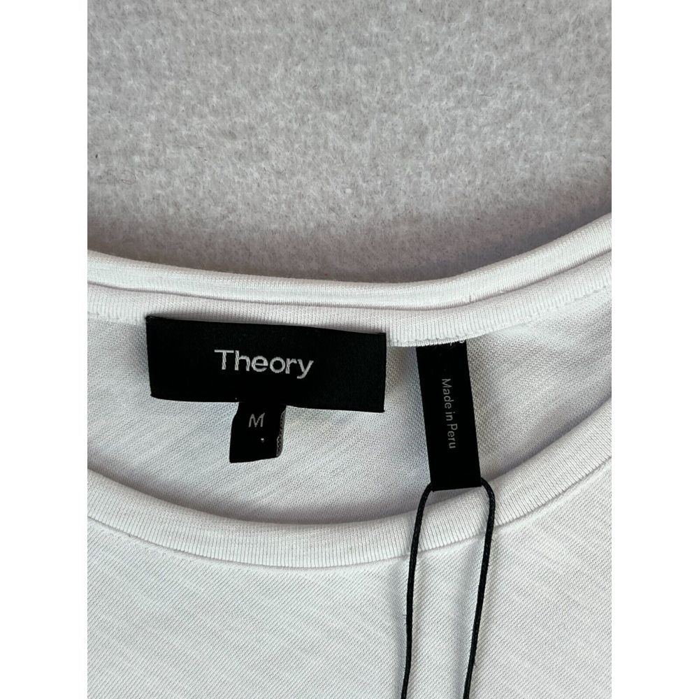 New NWT Womens Theory Dress White Cotton T-Shirt Dress Size Medium - Picture 3 of 4